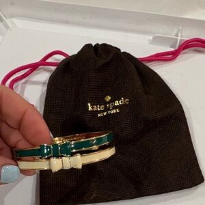 Kate Spade Teal and Gold Bow Bangle